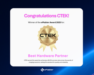 Super reliable CTEK wins first eMabler Award for Best Hardware Partner